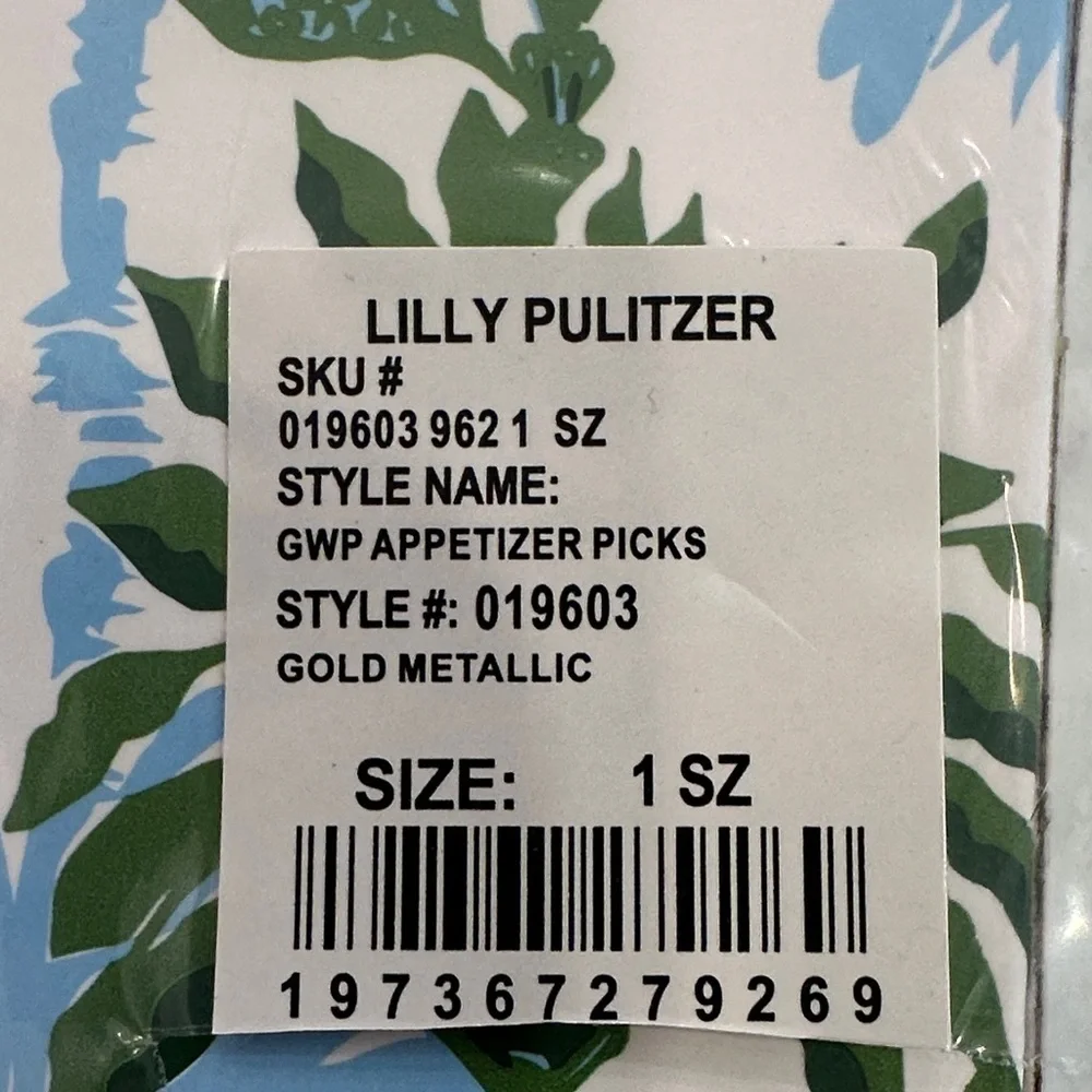 Lilly Pulitzer Gold and Silver Appetizer Picks
